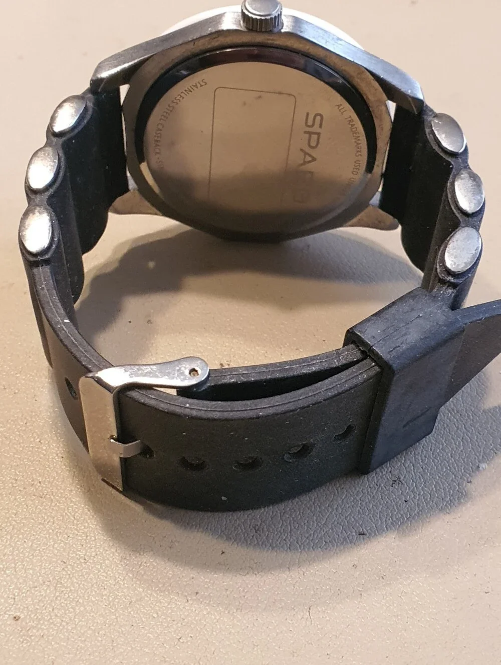 10/$20 Sparo NCAA Arkansas Razorbacks Silver/Black Men's Watch